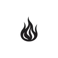 Fire icon black and red vector design symbol of power and energy. Flat style.