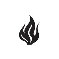 Fire icon black and red vector design symbol of power and energy. Flat style.