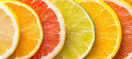 AI generated Vibrant citrus palette  a colorful mix of zesty and bright citrus fruits for a vivid display photo