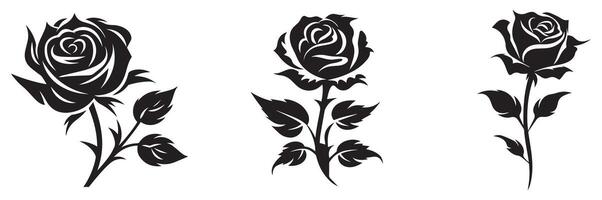 Rosa negro y blanco icono silueta antecedentes. vector ilustración diseño.