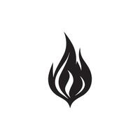 Fire icon black and red vector design symbol of power and energy. Flat style.