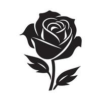 Rose Black and white icon silhouette background. Vector illustration design.