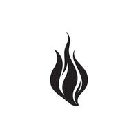 Fire icon black and red vector design symbol of power and energy. Flat style.