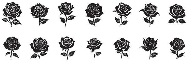 Rose Black and white icon silhouette background. Vector illustration design.