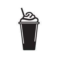 Milkshake icon symbol. vector flat sign design.