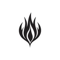 Fire icon black and red vector design symbol of power and energy. Flat style.