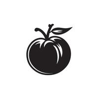 tomate icono negro natural comida vector diseño ilustración.