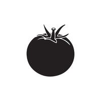 tomate icono negro natural comida vector diseño ilustración.