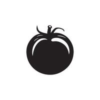 tomate icono negro natural comida vector diseño ilustración.