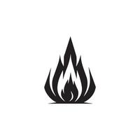 Fire icon black and red vector design symbol of power and energy. Flat style.