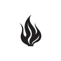 Fire icon black and red vector design symbol of power and energy. Flat style.