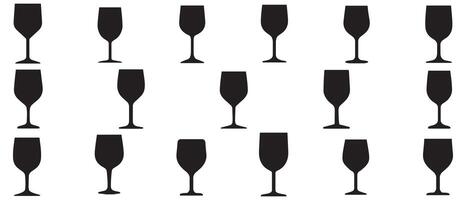 Wine glass icon set isolated on white background. Vector illustration.