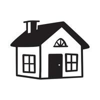 House black Icon Isolated on White Background. Vector Illustration design.