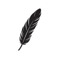 Feather icon. Black silhouette of a bird on a white background. vector