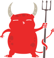 petit diable de dessin animé de style couleur plat png