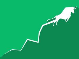 Bull market trend. growth chart vector