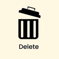 Trash can, bin, delete icon vector