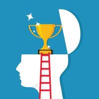 ladder leads to a human head with a trophy. The development vector