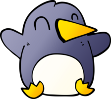 dessin animé doodle pingouin de noël png