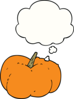 cartoon pumpkin squash with thought bubble png