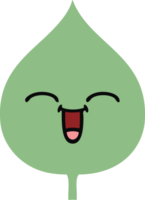 flat color retro cartoon expressional leaf png