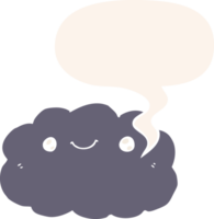 cartoon cloud with speech bubble in retro style png