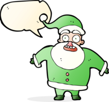 cartoon schockiert weihnachtsmann mit sprechblase png