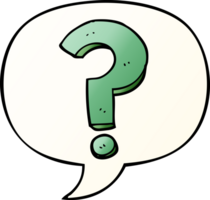 cartoon question mark with speech bubble in smooth gradient style png