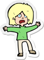 sticker of a cartoon scared person png