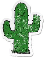 distressed sticker of a cartoon cactus png