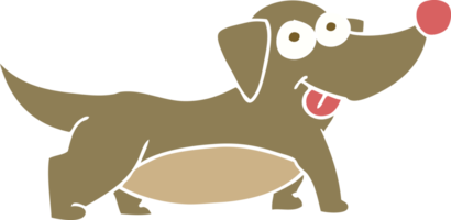 platt Färg illustration av en tecknad serie Lycklig liten hund png