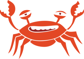 caranguejo de desenho animado de estilo de cor plana png