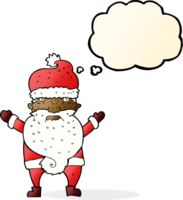 cartoon grumpy santa with thought bubble png