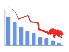 Bear market. Financial stock market chart vector