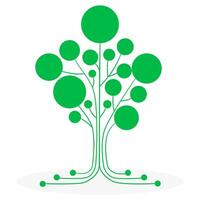 Abstract lines and colored circles. Tree growth concept vector