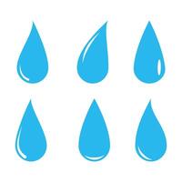 blue water drop icons set on white background vector