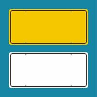 Yellow and white road sign. vector