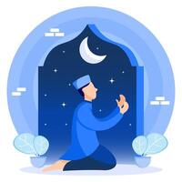 Illustration vector graphic cartoon character of ramadan