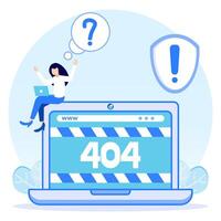 Illustration vector graphic cartoon character of 404 network disruption