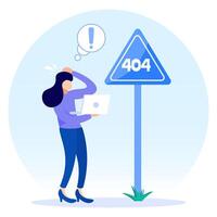 Illustration vector graphic cartoon character of 404 network disruption