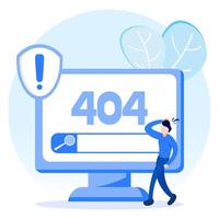 ilustración vector gráfico dibujos animados personaje de 404 red ruptura