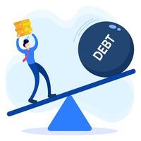 Illustration vector graphic cartoon character of debt