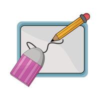 illustration of pencil and eraser vector