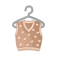 illustration of knitted vest vector