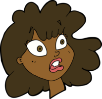 cara de mujer sorprendida de dibujos animados png