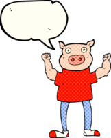 comic book speech bubble cartoon pig man png