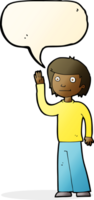 cartoon friendly boy waving with speech bubble png