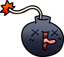 gradient shaded quirky cartoon bomb png