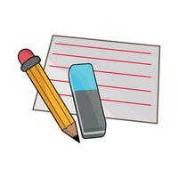 illustration of pencil and eraser vector