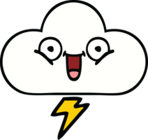 cute cartoon of a thunder cloud png